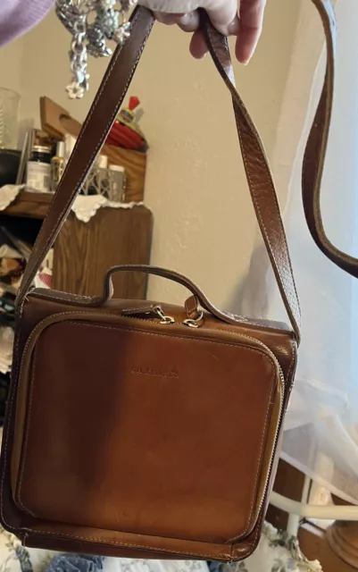 GH BASS & Co. Vintage Leather Purse Wallet  ORGANIZER Purse Shoulder Bag MGPP 3