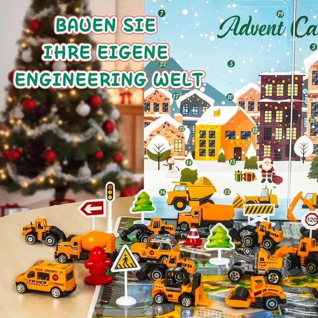 Calendario Avvento 2025 Macchinine Trasformabili 2-in-1 - 24 Veicoli Giocattolo (Auto, Aerei, Nave) Per Bambini 3-12 Anni, Regalo Di Natale