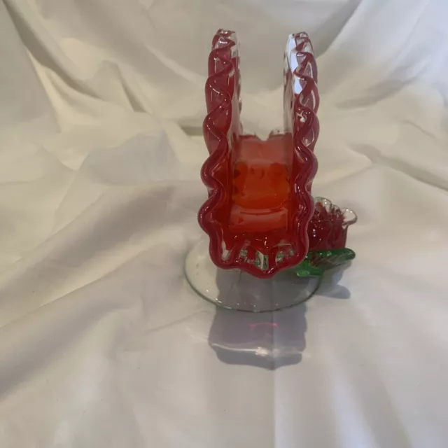 Rare Beautiful Vintage Red Depression Glass Napkin Holder 2