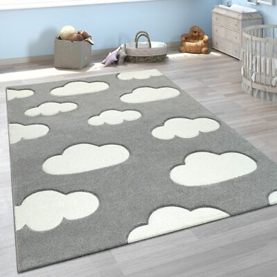 Motivo: Nuvole e Stelle Tappeto per cameretta Bambini Ayyildiz a Quadretti Colore: Grigio/Giallo/Bianco 