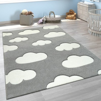 Colore: Grigio/Bianco/Rosa Nuvole Stelle Motivo: Orsacchiotto Ayyildiz Teppich Tappeto per cameretta dei Bambini 