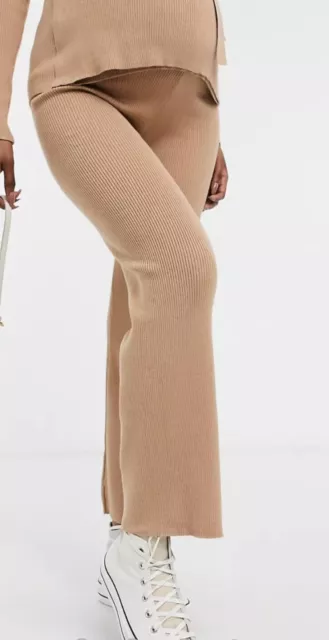 New Look Maternity Wide Leg Trousers Size Beige / Tan /Camel ColurUK 8 3