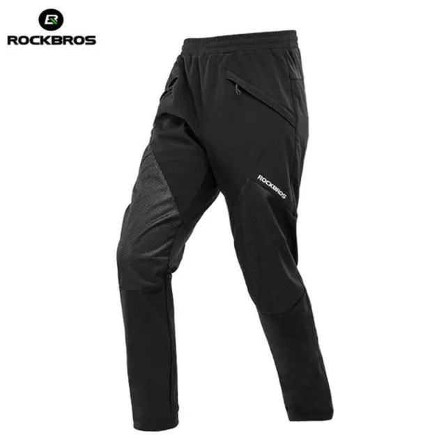 ROCKBROS Winter Warm Cycling Bike Fleece Trousers Outdoor Bicycle Long Pants