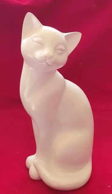 Sitting Cat Ornament - Ceramic White (S)