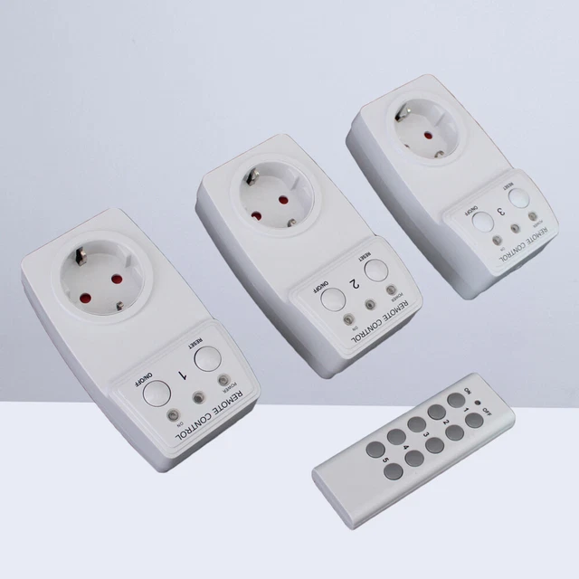 Prise de commutateur de télécommande 3PCS avec 1 télécommande 2