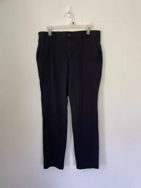 Everlane Uniform Men’s Black Twill Work Pants Stretch Flat Front ~ Size 32 X 34