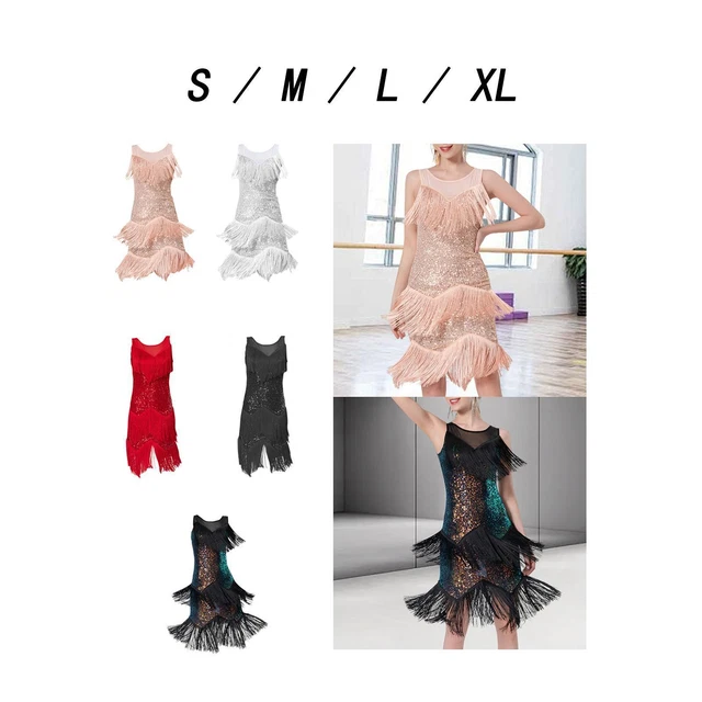 Jupe De Danse Latine à Franges Et Paillettes Pour Femmes