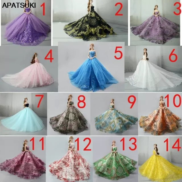 Limited Handmade Wedding Dress For 11.5" Doll Outfits Princess Evening Party 1/6