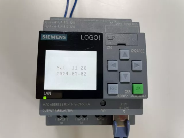 Siemens LOGO! 12/24RCE 8.3 2022 6ED1052-1MD08-0BA1