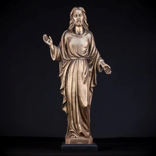 Ressurection of Jesus Bronze Sculpture Antique Christ Artwork Statue 26.4"