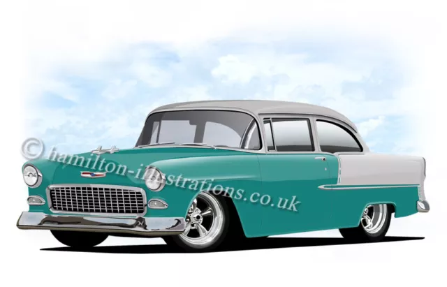 1955 Chevrolet Fridge Magnet Chevy Classic Car Gift Idea. Colour Choice