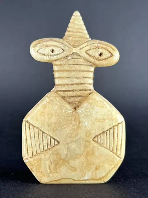 Ancient Syro Tel Brak Alabaster Carved All Seeing Eye Idol - Circa 3000 Bce