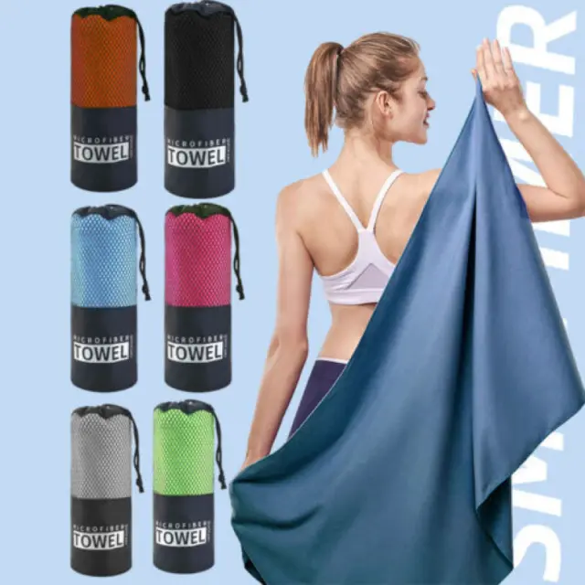 Microfibre Beach Towel for Adults Travel Bath Towels Sports Gym Quick Drying