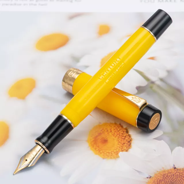 Jinhao 100 Centennial Resin Fountain Pen Yellow with Logo EF/F/M Nib Ink Pen
