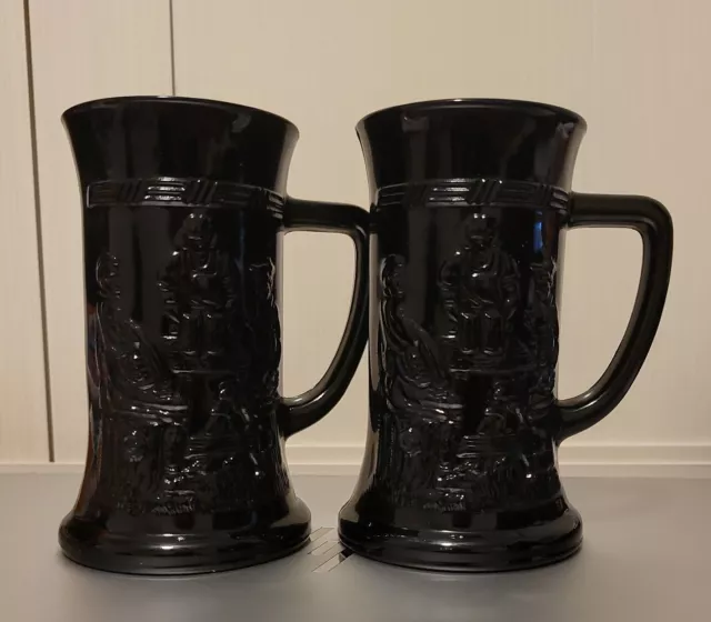 Indiana Black Glass Tiara Tavern German 6" Beer Stein Mug