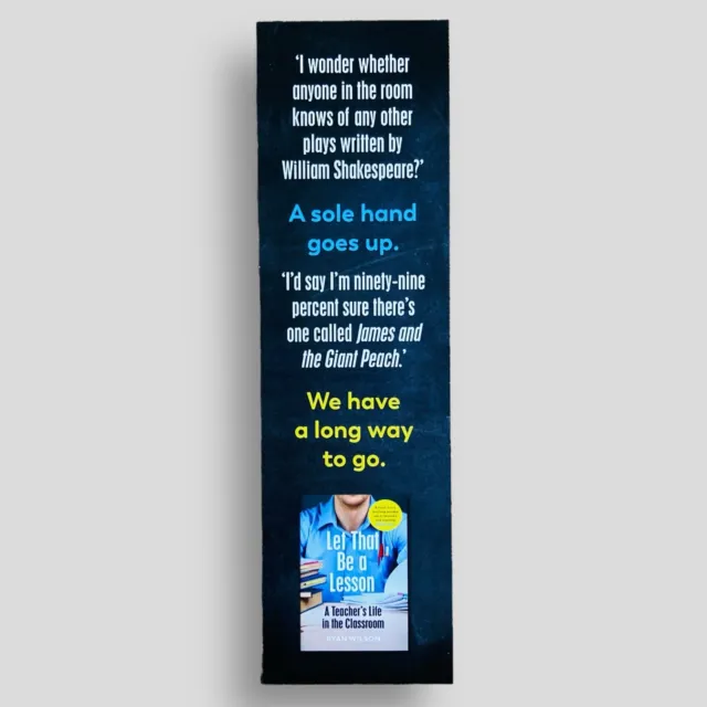 Let That Be A Lesson Ryan Wilson Collectible Promotional Bookmark  -not the book