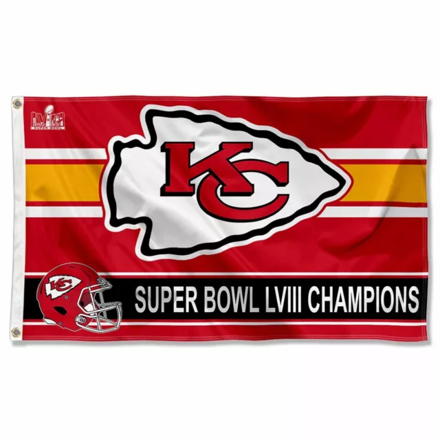 KANSAS CITY CHIEFS 3x5 ft flag 2024 LVIII Super Bowl Champions NFL Gift