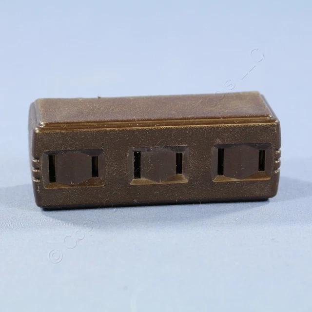 Cooper Brown Triple Tap Non-Grounding Receptacle Outlet Adapter 15A 125V 1747B