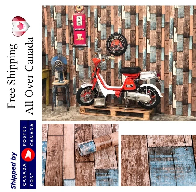 Rustic Wood Wallpaper Peel & Stick Removable Contact Paper Self Adhesive Vinyl