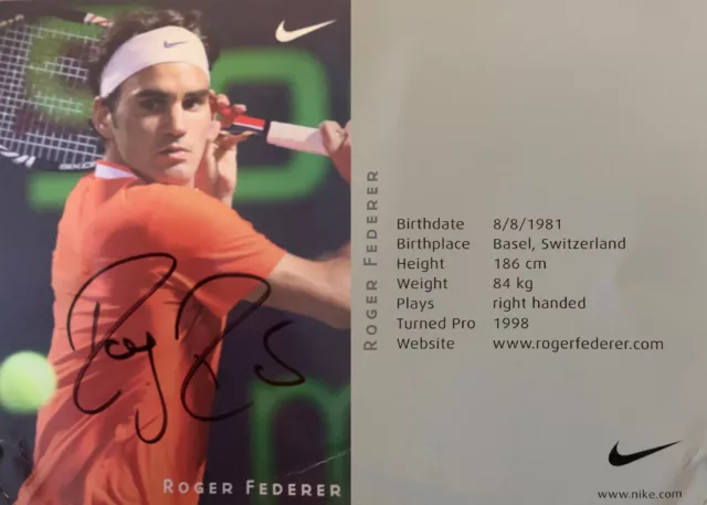 Roger Federer - Cartolina Originale 11x15cm Autografata Signed Autograph Tennis