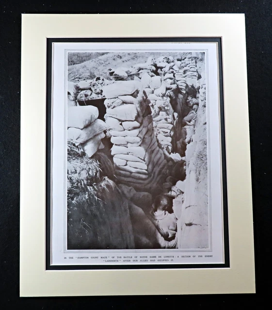 WW1 BATAILLE DE NotreDame Lorette Allemand Trenches Warfare Imprimé