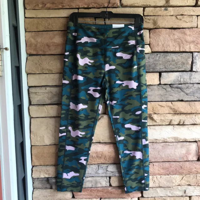 Calvin Klein Performance Green Pink Camouflage Leggings Women’s Size Large NWT