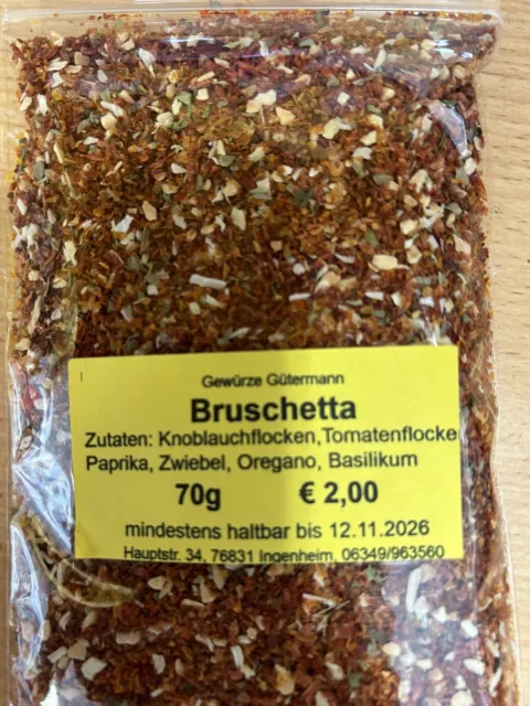 Bruschetta Gewürzzubereitung 70g -OHNE ZUSATZSTOFFE- Gewürze Gütermann