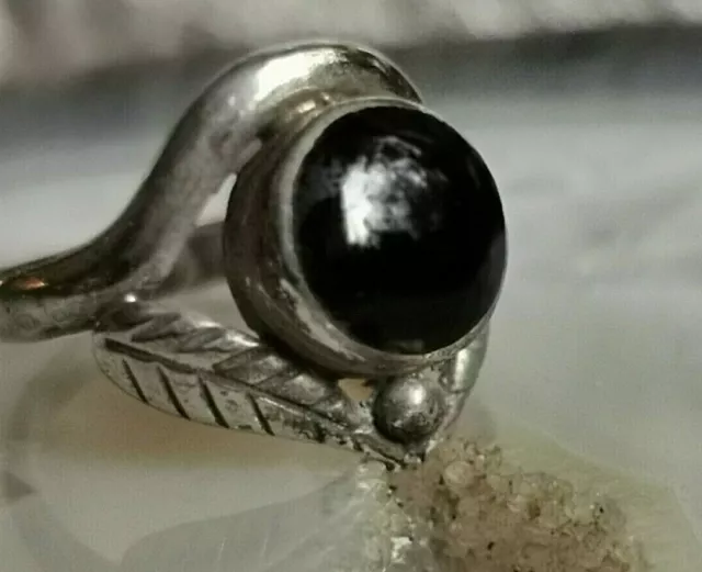 925 silber indianer ring mit onyx aus den USA native artwork 16 mm