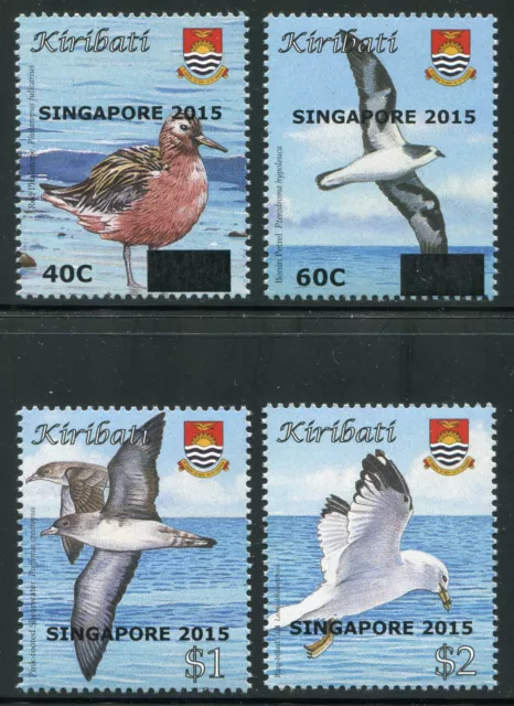 Kiribati 2015 Vögel Birds Aufdruck Singapore Overprint 1158-1161 MNH