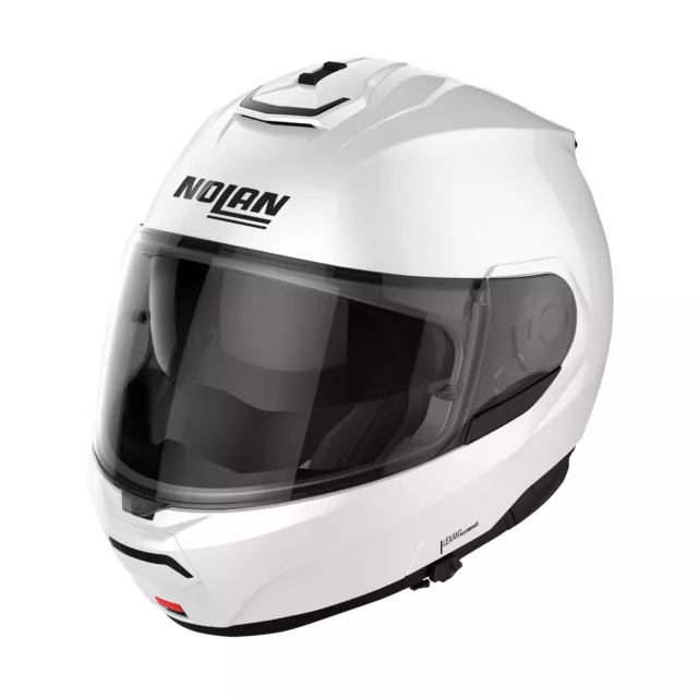 Nolan N100-6 Classic N-Com Casque Modulable (Blanc/Matallic) Taille: L (59)