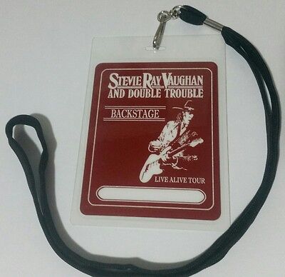 Stevie Ray Vaughan  BACKSTAGE PASS 2-Sided with signature! commemorative look!