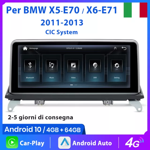 4G+64G Carplay Android auto 10.25"Car Autoradio Per BMW E70 E71 2011-2013 CIC BT