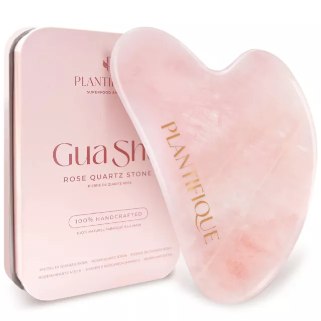 Plantifique Gua Sha - Gua Sha Visage Corps - Gua Sha Rose Quartz - Outil de Mass