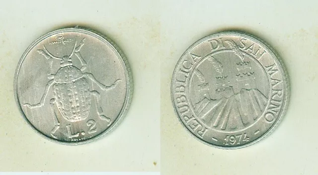 2 Lire 1974     San Marino