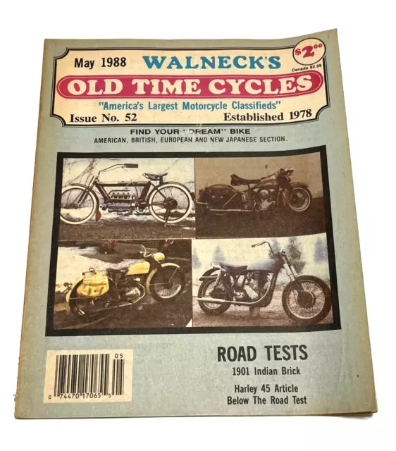 WALNECK'S Old Time Cycles Motorcycle Classified May 1988 Issue No. 52