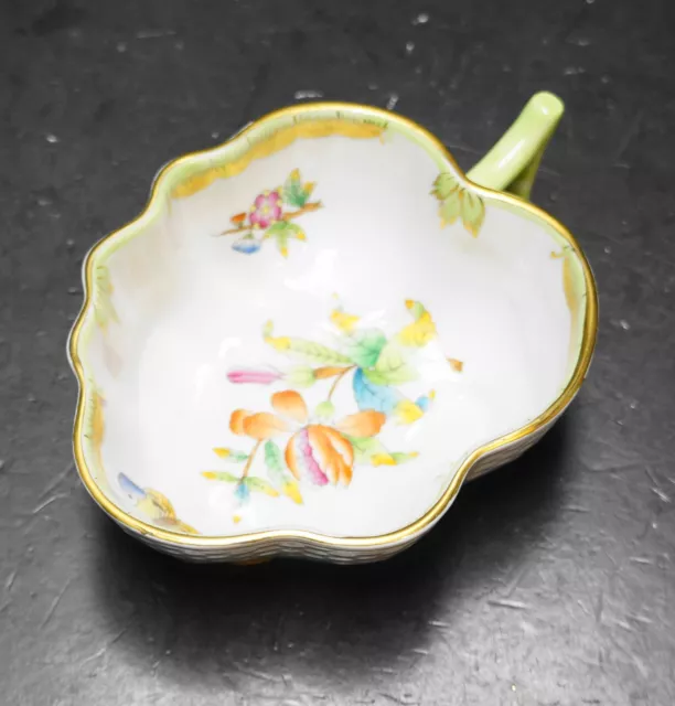 Herend Queen Victoria Butterflies Flowers Leaf Nappy Nut Trinket Candy Bowl