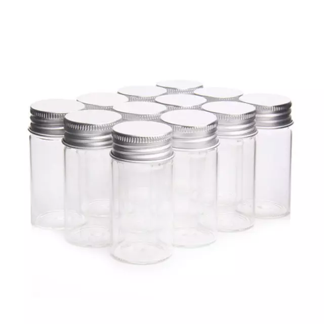 Vials Small Glass Bottles Mini Jars With Aluminum Screw US Top Lids Storage NEW