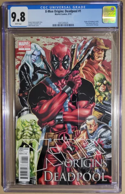 High Grade!  X-Men Origins: Deadpool #1 Nm/Mt Cgc 9.8 2010 One-Shot