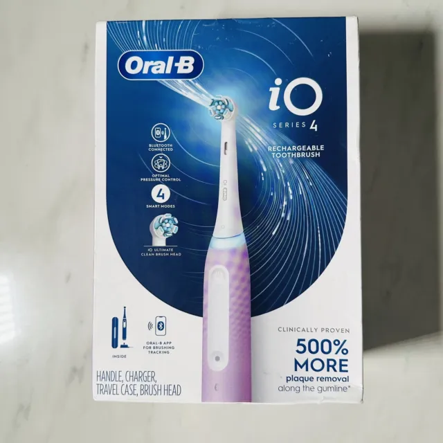Cepillo de dientes eléctrico recargable de lavanda Oral-B IO Series 4 con cabezal de cepillo Br1