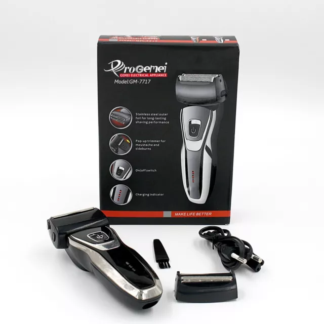 Machinetta Rasoir Électrique Taille Barbe Rechargeable GEMEI GM-7717 Régle Barbe