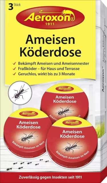 Aeroxon – Ameisenköderdose Für Innen (3 Dosen)– Ameisenfalle, Ameisen Köderdose