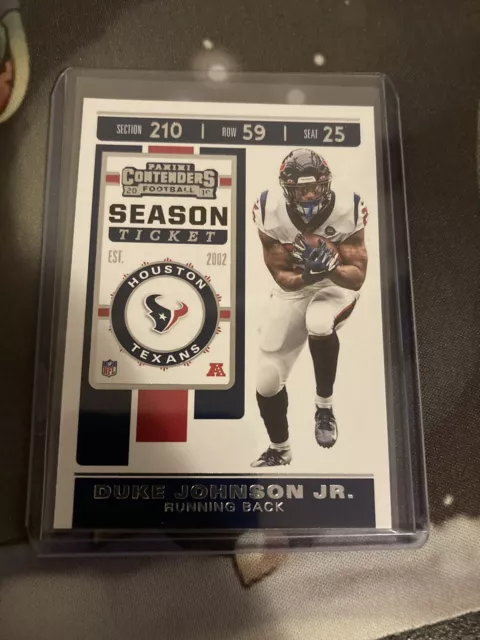 2019 Panini Contenders Season Ticket #34 Duke Johnson Jr. Houston Texans NFL