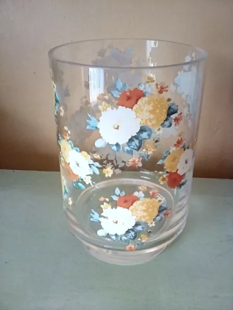 Asda Floral Glass Hurricane Vase