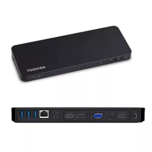 TOSHIBA THUNDERBOLT 3 Docking Station  PA5281A-1PRP Power Adapter/USB-C/DP/VGA