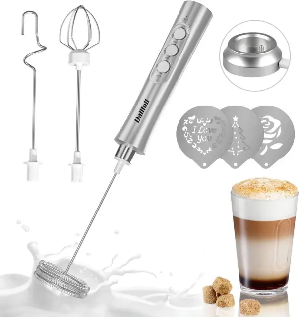 Electric Milk Frother, Dallfoll USB Rechargeable Handheld Milk