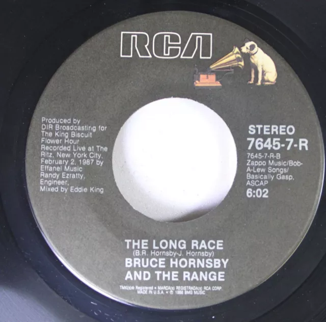 Rock 45 Bruce Hornsby And The Range - The Long Race / The Valley Road On Rca