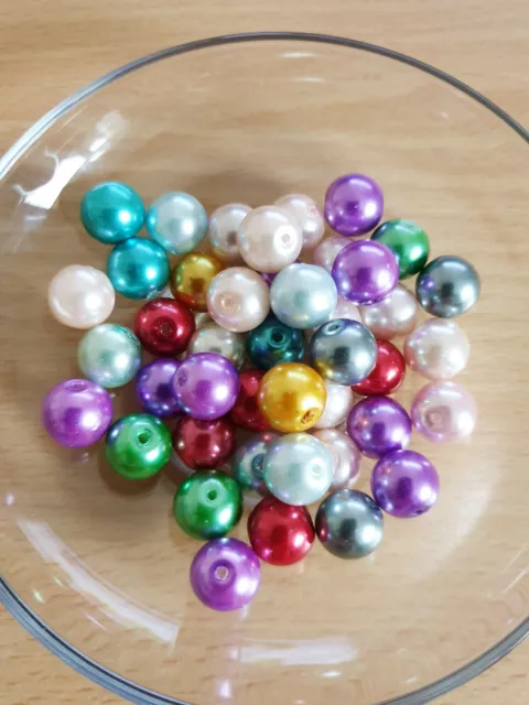 10 x Glaswachsperlen zum Basteln/Schmuckherstellung Beads Spacer Deko Ø 10mm