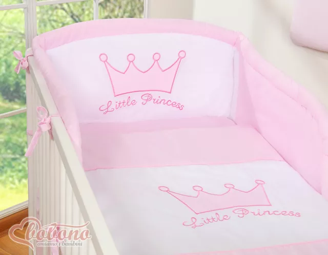 Bobono 2tlg Babybettwäsche Bettgarnitur Krone Princess Prince Bezug 100x135 Neu