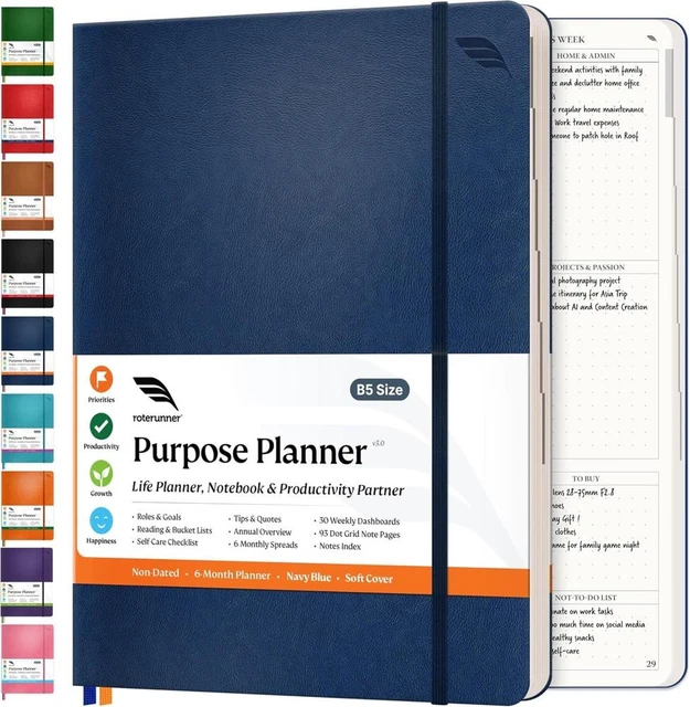 Pland Studio 90-Day Undated Planner - Daily Goal Journal With Habit Tracker, Vision Board, Gratitude Prompts, Charcoal Onyx Hardcover - View #4