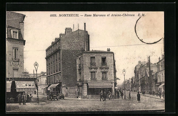 CPA Montreuil, Rues Marceau et Arséne-Chéreau